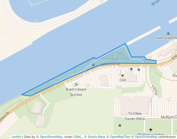 walking in Escanaba/John Kelly Park/Lighthouse Connector Park map in Grand Haven