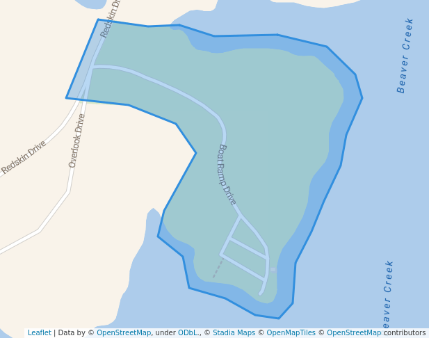 walking in Beaver Creek Reservoir Park map in Martinsville
