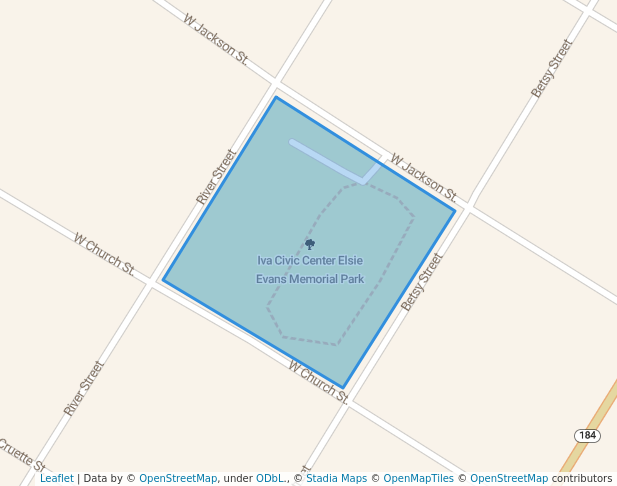 walking in Iva Civic Center map in Iva