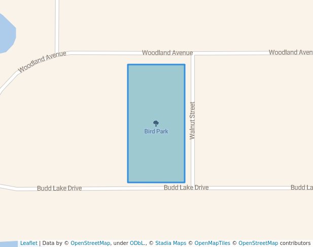 walking in Bird Park map in Fairmont