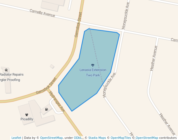 walking in Lenasia Extension Two Park map in Lenasia