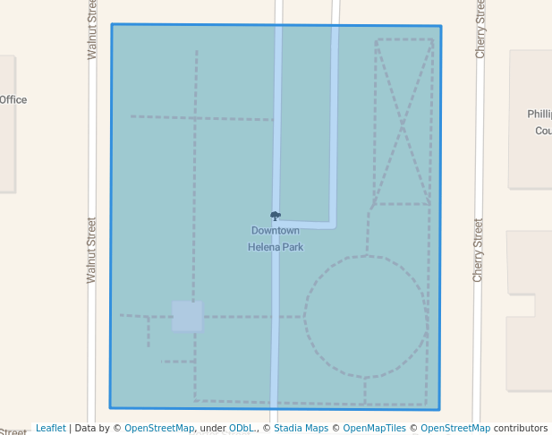 walking in downtown helena park map in Helena-West Helena