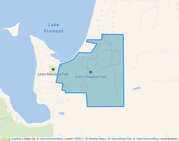 walking in Grams Regional Park map in Zimmerman