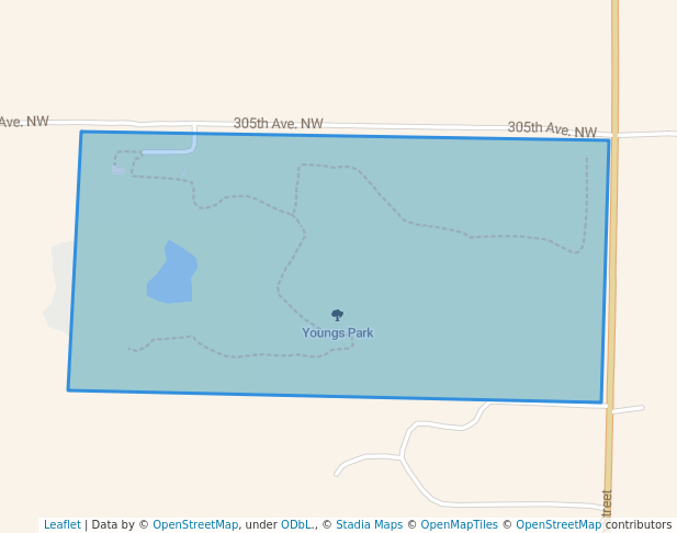 walking in Youngs Park map in Princeton