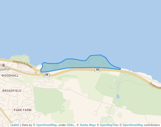 walking in Parklea map in Port Glasgow