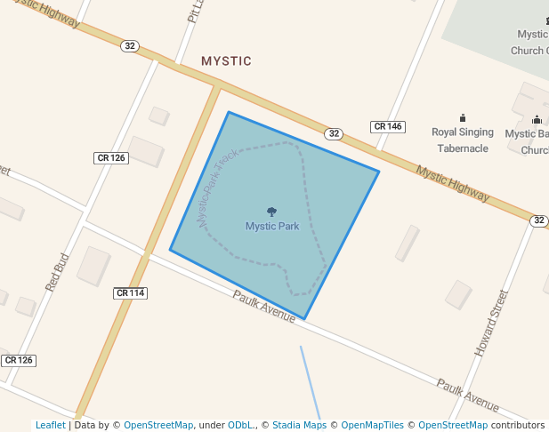 walking in Mystic Park map in Ocilla