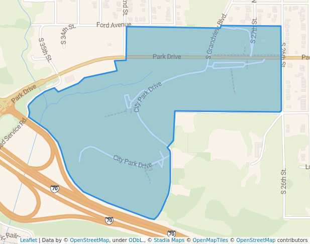 walking in City Park map in Kansas City