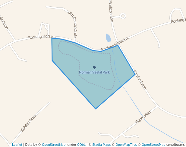 walking in Norman Vestal Park map in Fair Oaks Ranch