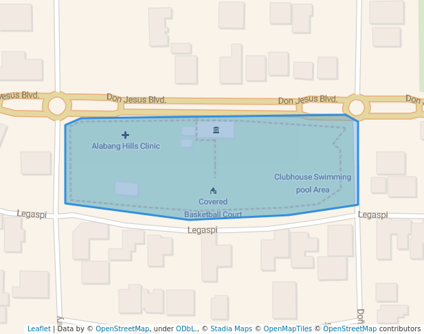 walking in Alabang Hills Clubhouse map in Muntinlupa