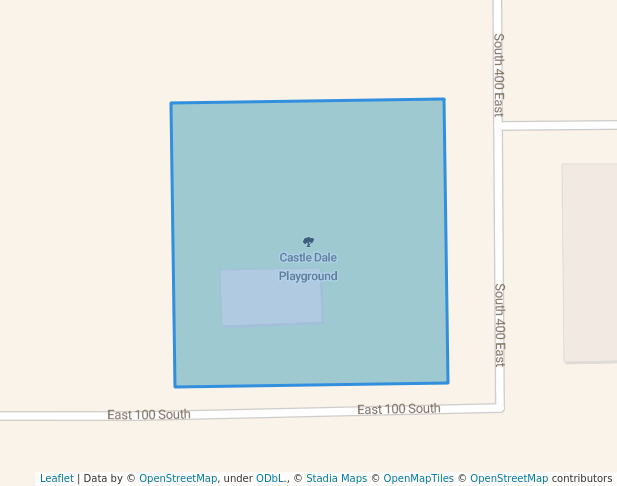 walking in Castle Dale Playground map in Castle Dale