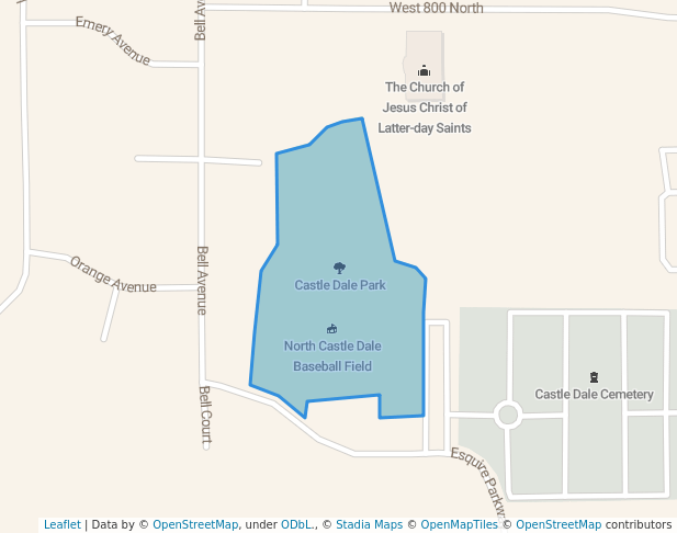 walking in Castle Dale Park map in Castle Dale