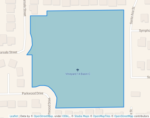 walking in Vineyard 14 Basin C map in Los Banos