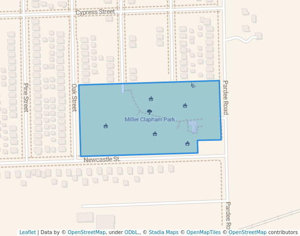 walking in Miller Clapham Park map in Taylor