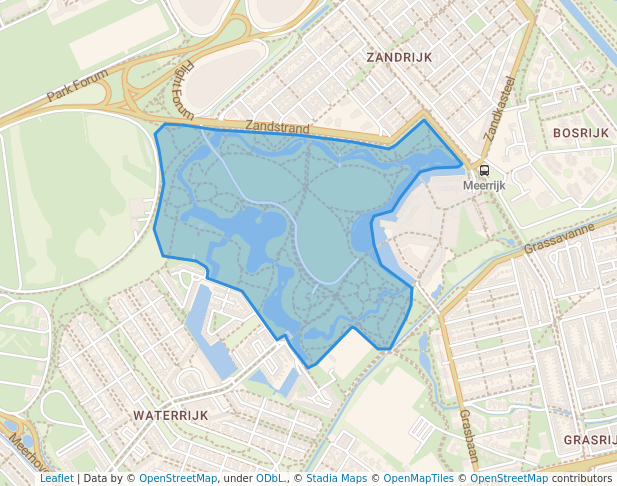 walking in Park Meerland map in Eindhoven