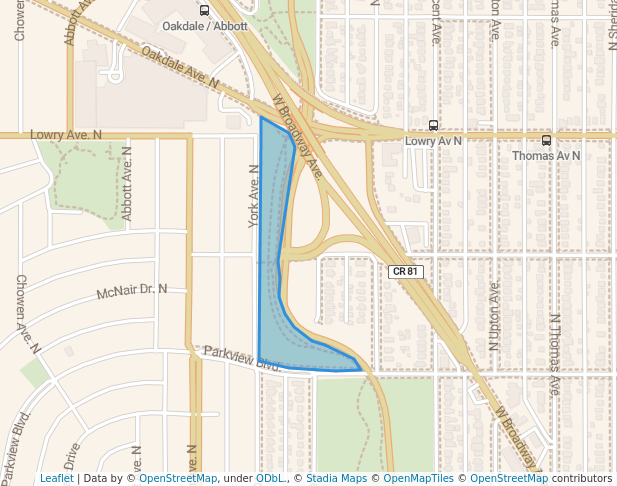 walking in Theo Wirth map in Robbinsdale