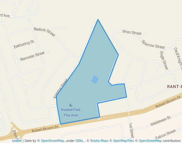 walking in Koedoe Park map in Krugersdorp