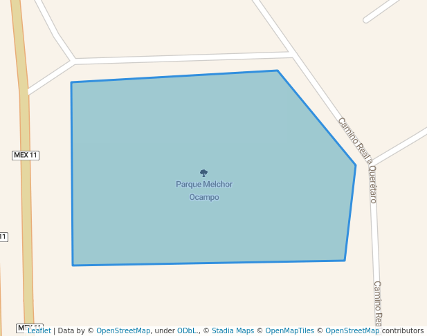 walking in Parque Melchor Ocampo map in Tepeji del Rio de Ocampo