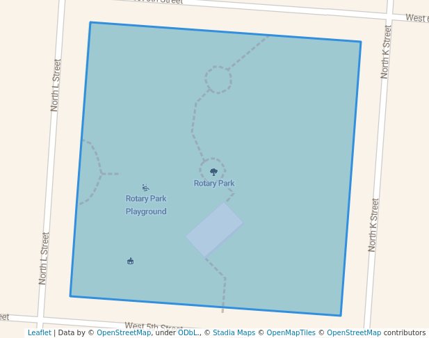walking in Rotary Park map in Fremont