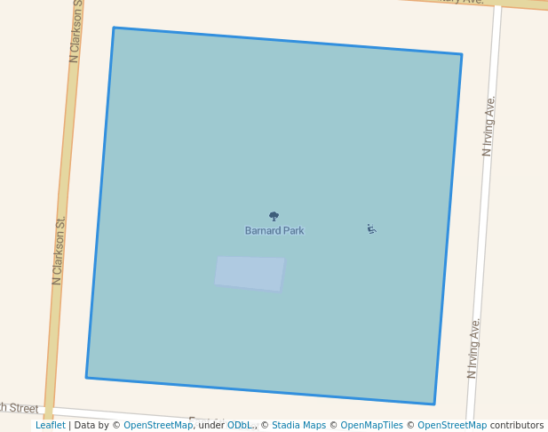 walking in Barnard Park map in Fremont