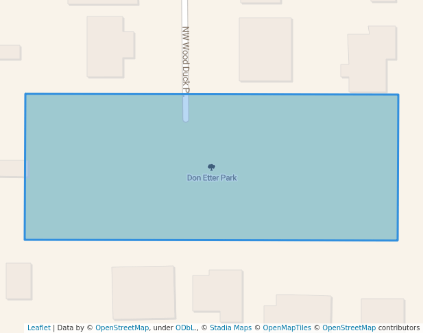 walking in Don Etter Park map in Mountain Home