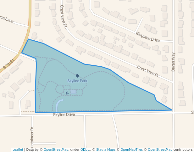 walking in Skyline Park map in Tooele