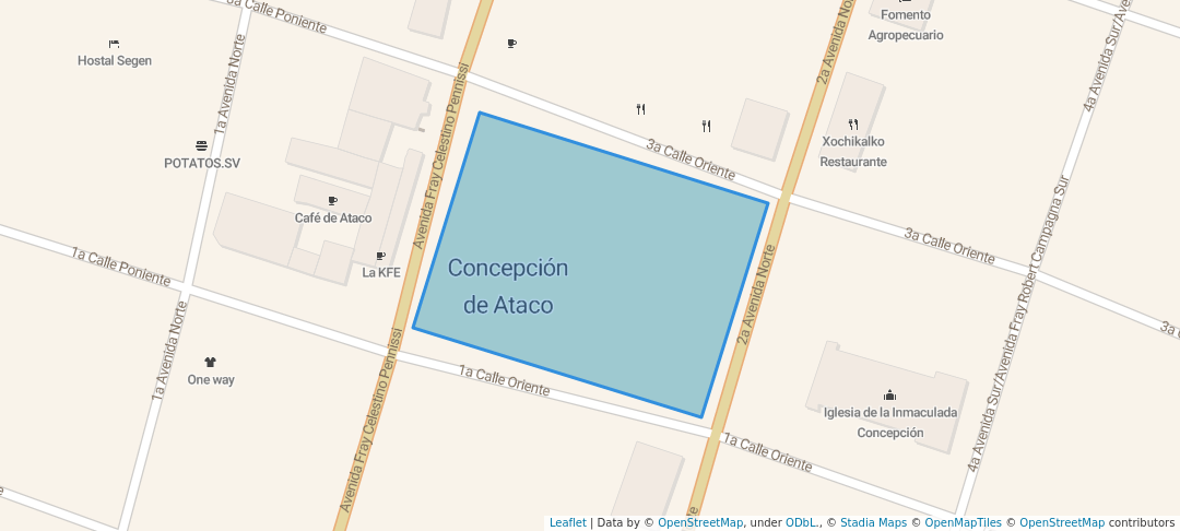 walking in Parque Fray Rafael Hernandez map in Concepción de Ataco