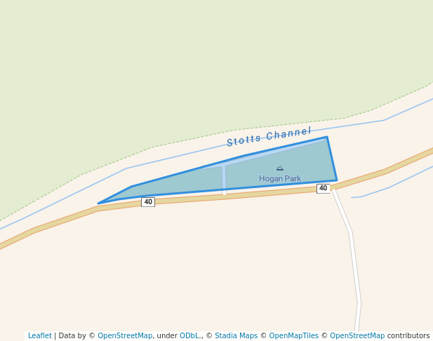 walking in Bruce Chick Conservation Park map in Stotts Creek