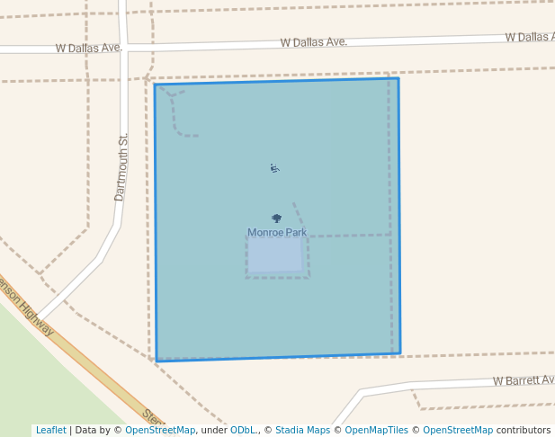 walking in Monroe Park map in Madison Heights