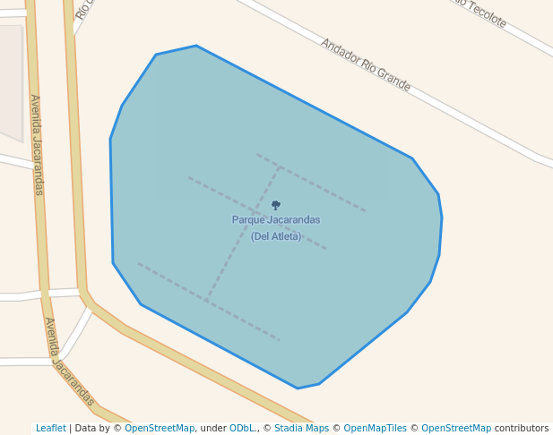 walking in Parque Jacarandas (Del Atleta) map in Tepatitlán de Morelos