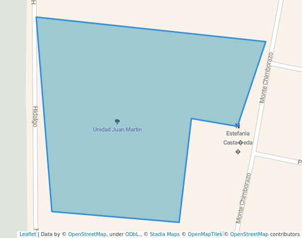 walking in Unidad Juan Martín map in Tepatitlán de Morelos