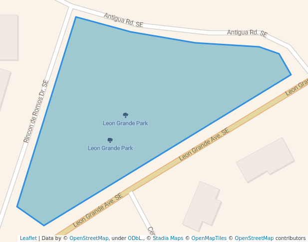 walking in Leon Grande Park map in Rio Rancho