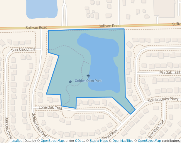 walking in Golden Oaks Park map in Aurora