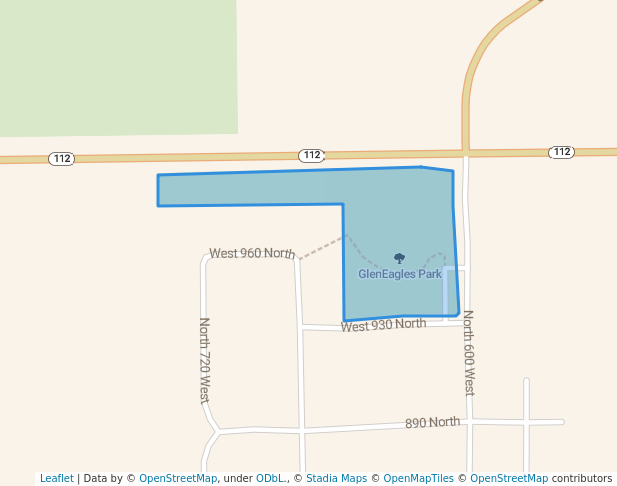 walking in GlenEagles Park map in Tooele