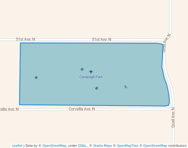walking in Cavanagh Park map in Crystal