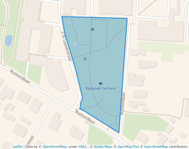 walking in Stadspark 'De Perre' map in Peer