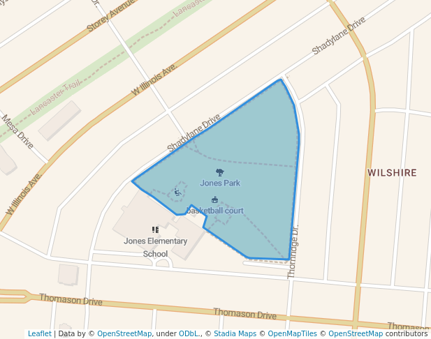 walking in Jones Park map in Midland