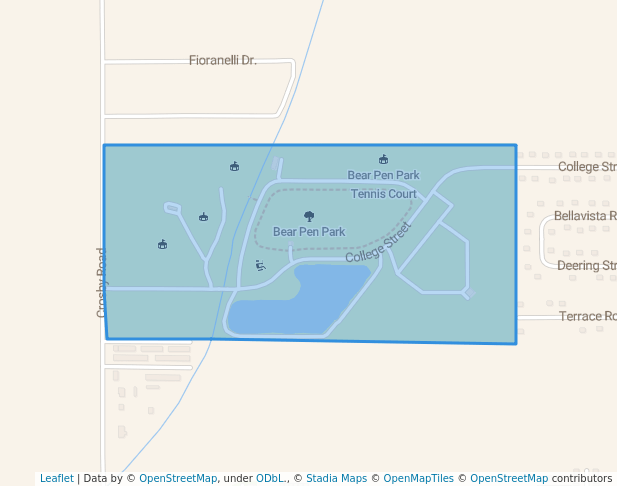 walking in Bear Pen Park map in Cleveland