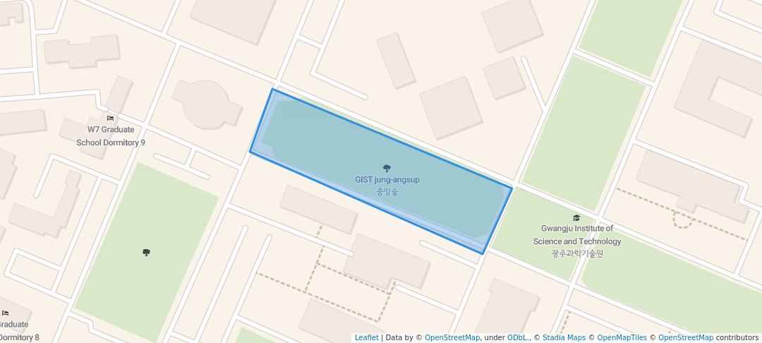 walking in GIST 중앙숲 map in Gwangju