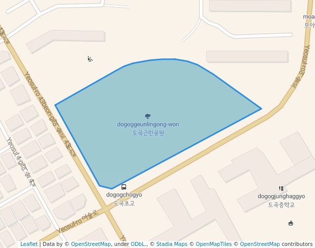 walking in 도곡근린공원 map in Pyeongtaek