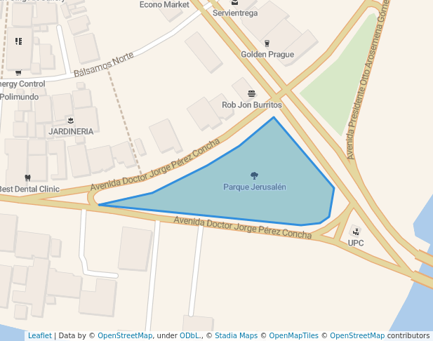 walking in Parque Jerusalén map in Guayaquil