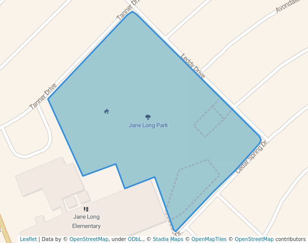 Jane Long Park in Midland | Map and Routes