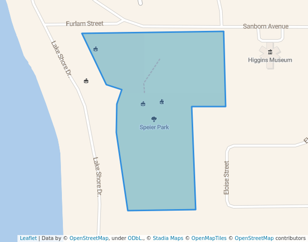 walking in Speier Park map in Okoboji