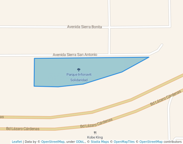 walking in Parque Infonavit Solidaridad map in Mexicali