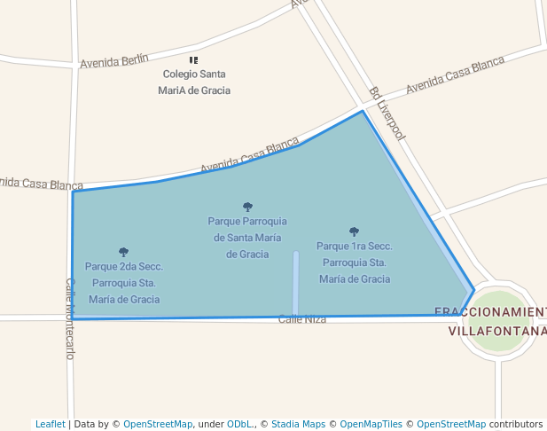 walking in Parque Parroquia de Santa María de Gracia map in Mexicali