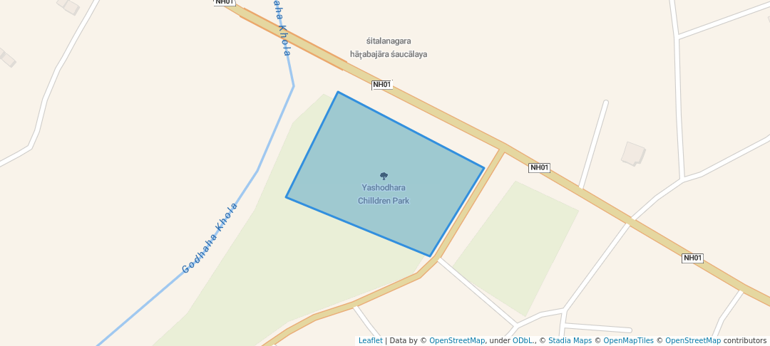 walking in Yashodhara Chilldren Park map in Devdaha Municipality