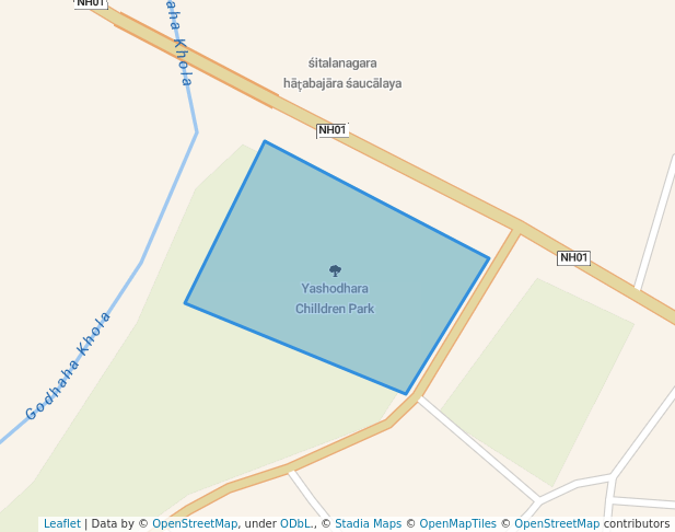 walking in Yashodhara Chilldren Park map in Devdaha Municipality