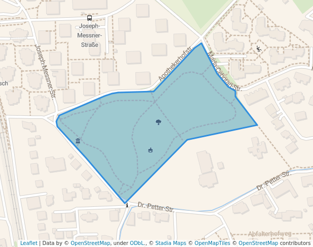 walking in Preuschenpark map in Salzburg