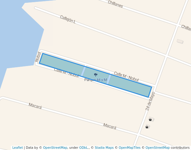 walking in Parque 44 y M map in Guayaquil