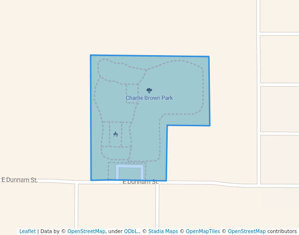 walking in Charlie Brown Park map in Hobbs