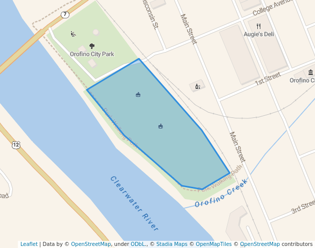 walking in Sports Fields and Fairgrounds map in Orofino